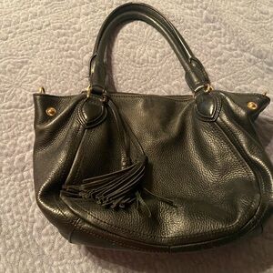 J Crew black leather satchel